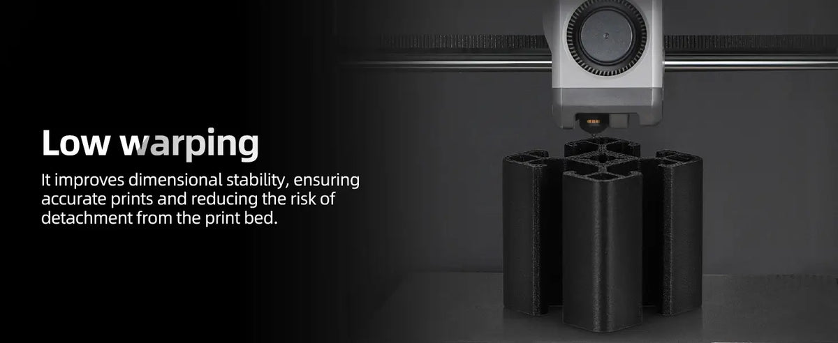 3D printer producing a structural engineering part with LANDU Carbon Fiber PLA, demonstrating low warping and high dimensional stability on the print bed.