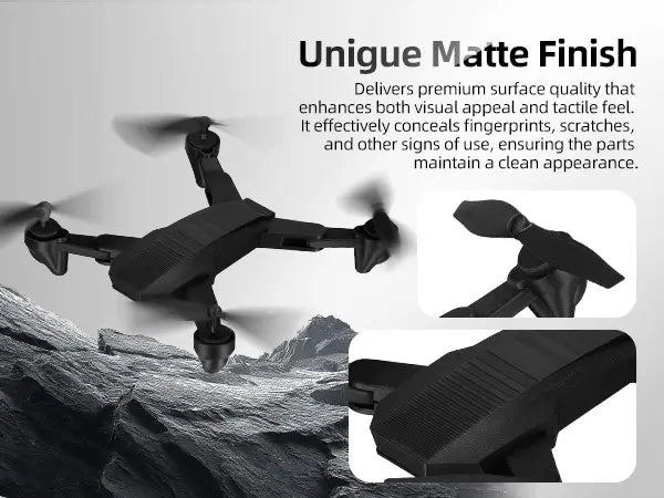 3D printed drone frame showcasing the unique premium matte finish of LANDU Carbon Fiber PLA that conceals layer lines and scratches.