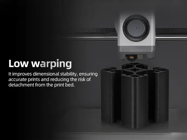 3D printer producing a structural engineering part with LANDU Carbon Fiber PLA, demonstrating low warping and high dimensional stability on the print bed.