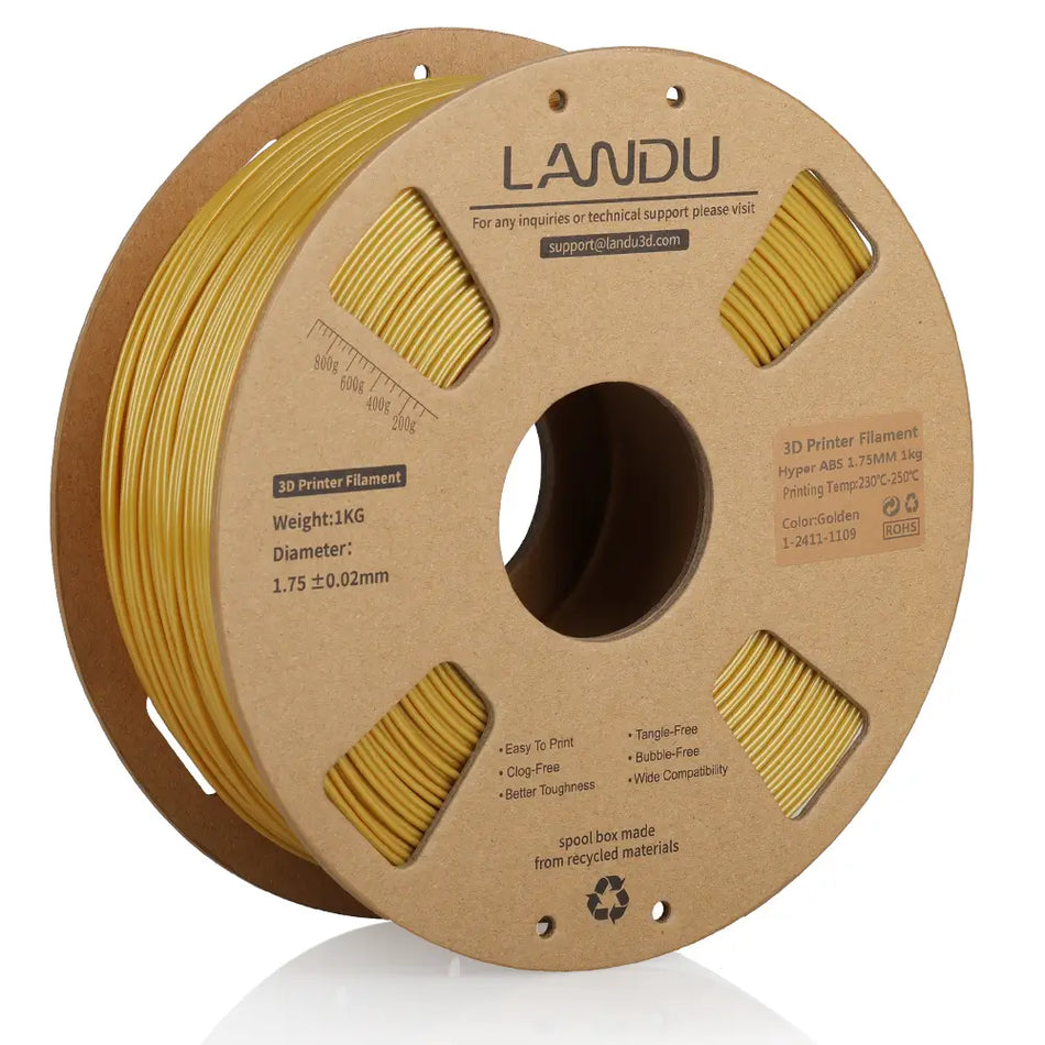 hyper-abs-filament-landu-golden-1.75mm-1kg-front-view