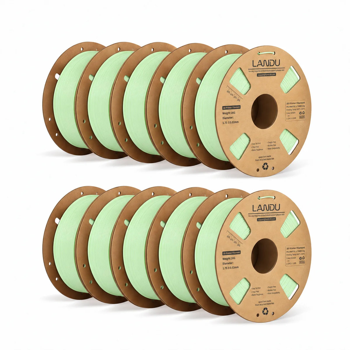 Matte Green PLA 3D printer filament 10kg spool 