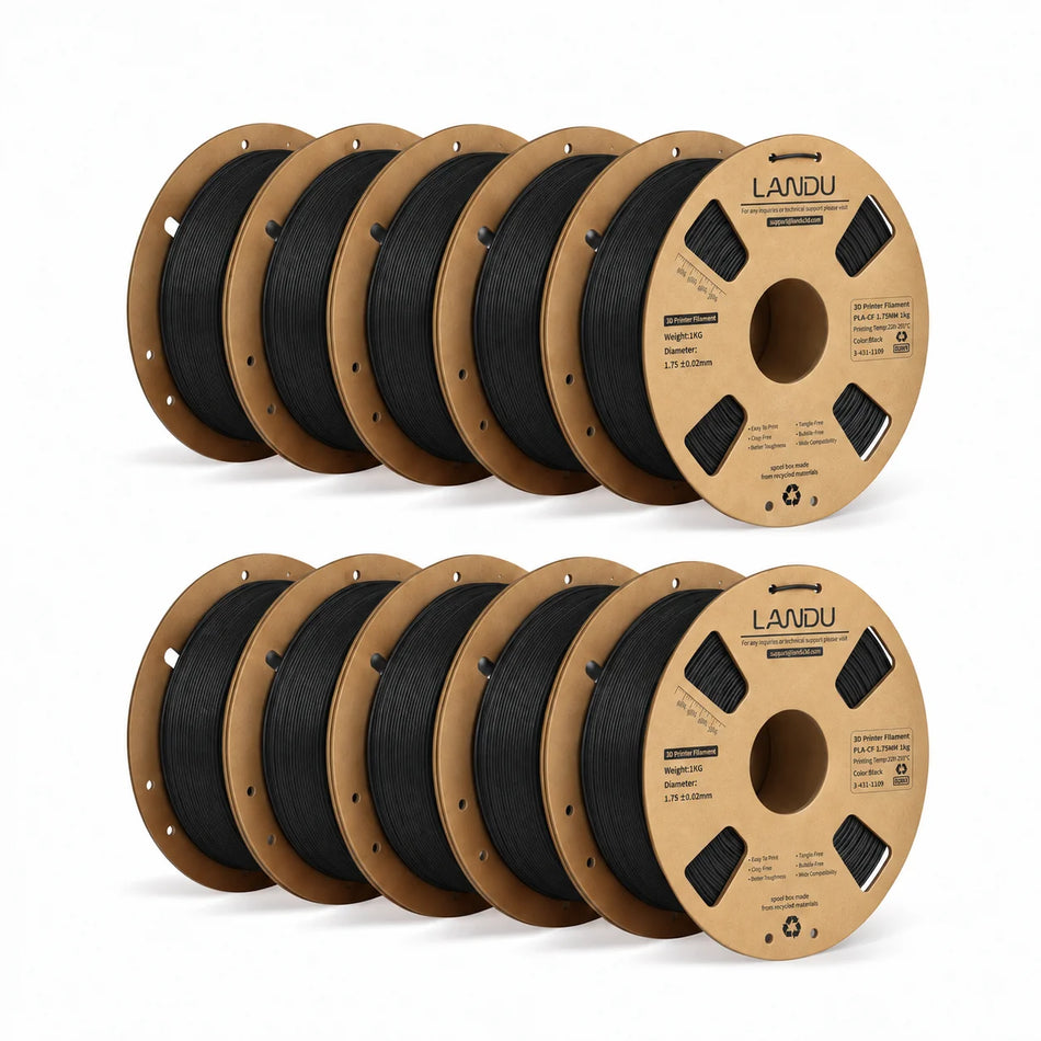 LANDU Carbon Fiber PLA Filament 1.75mm 10-Pack Bulk Sale