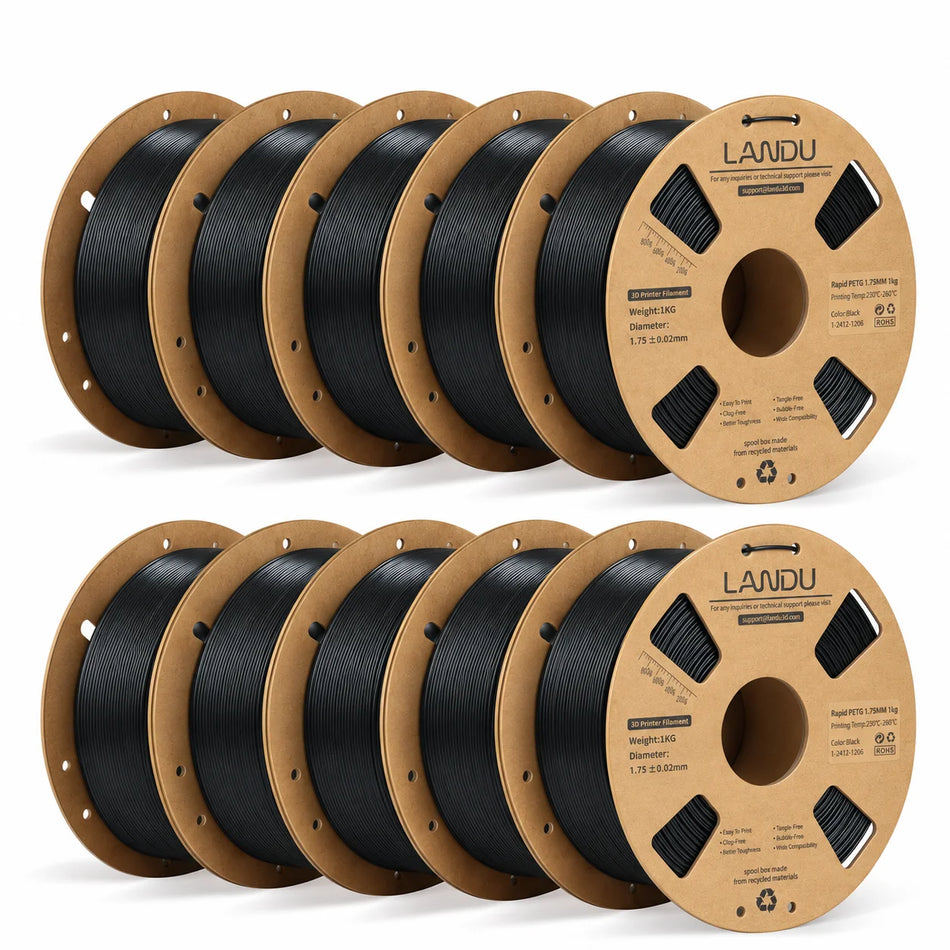 LANDU Rapid PETG Filament 1.75mm 1kg - 10-Pack Bulk Bundle
