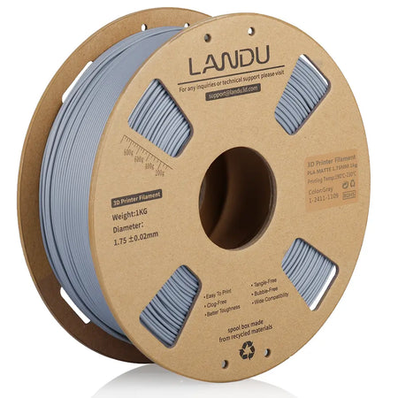 matte-pla-filament-landu-gray-1.75mm-1kg-front-view