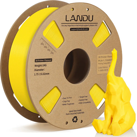 pla-plus-filament-landu-yellow-1.75mm-1kg-front-view