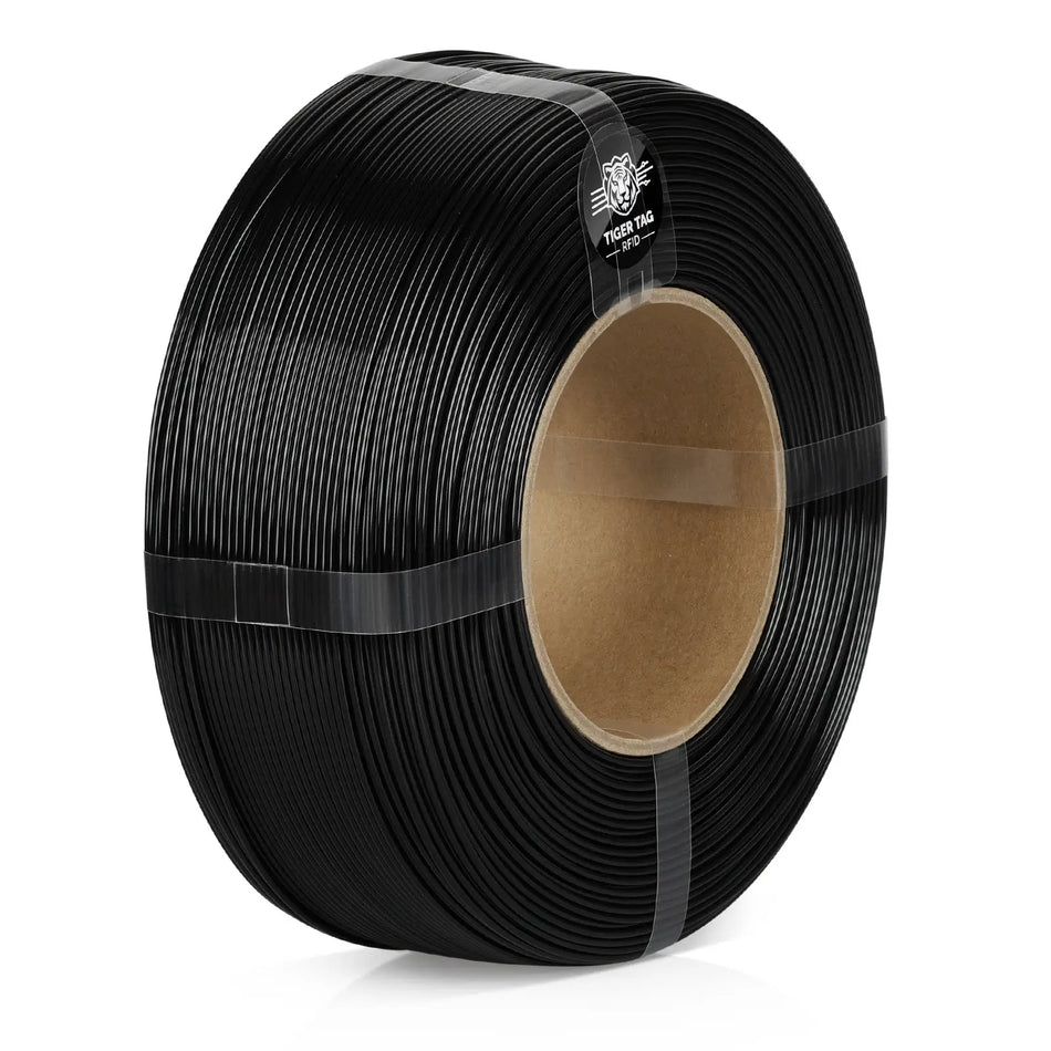 LANDU Black Refill Hyper PETG 3D printer filament 1kg spool-less coil featuring neat winding.