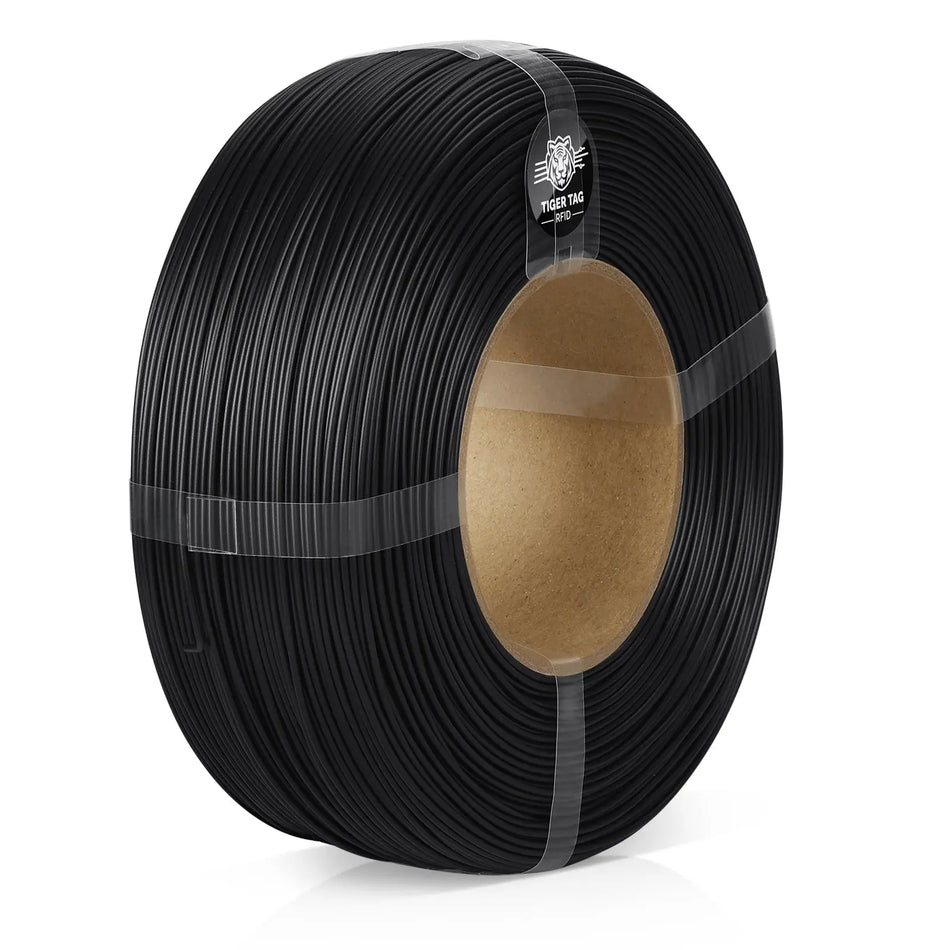LANDU Black Refill PLA Basic 3D printer filament 1kg spool-less coil for sustainable 3D printing.
