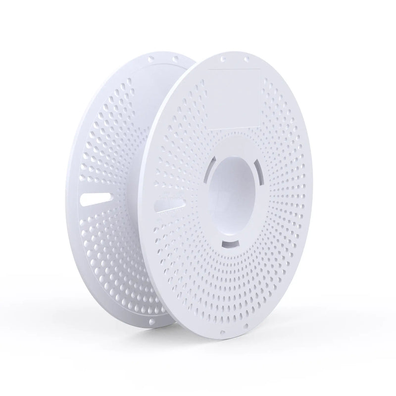 LANDU white refillable plastic spool for 3D printer filament refill coils featuring a lightweight ventilated design.