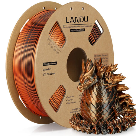 silk-pla-dual-color-filament-landu-black-orange-1.75mm-1kg-front-view