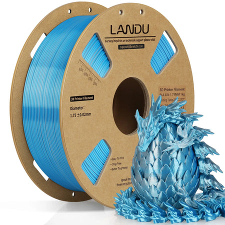 silk-pla-dual-color-filament-landu-blue-silver-1.75mm-1kg-front-view