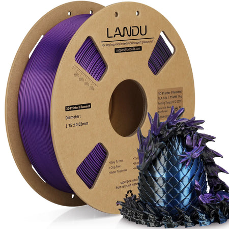 silk-pla-tri-color-filament-landu-black-blue-purple-1.75mm-1kg-front-view