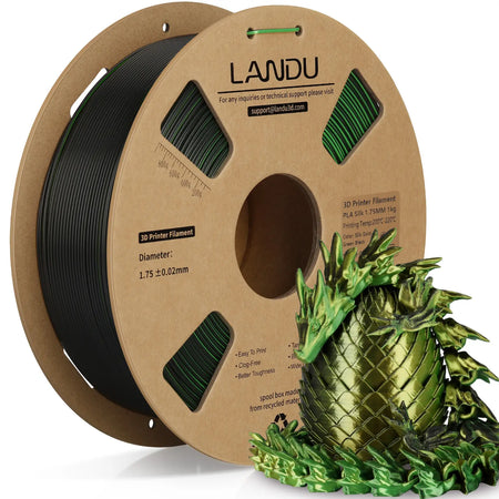 silk-pla-tri-color-filament-landu-gold-green-black-1.75mm-1kg-front-view